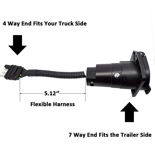 image for CARROFIX 4 Flat Truck to 7 Way Round Trailer Light Adapter Reverse Plu
