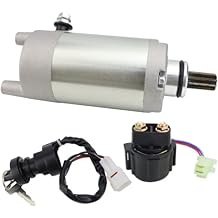 Starter Motor & Solenoid Relay & Ignition Switch for Yamaha Timberwolf 250 2WD YFB250 1994-1999, Timberwolf 250 4WD YFB250F 1994-2000 29U-81800-61-00 4XE-81890-00-00
