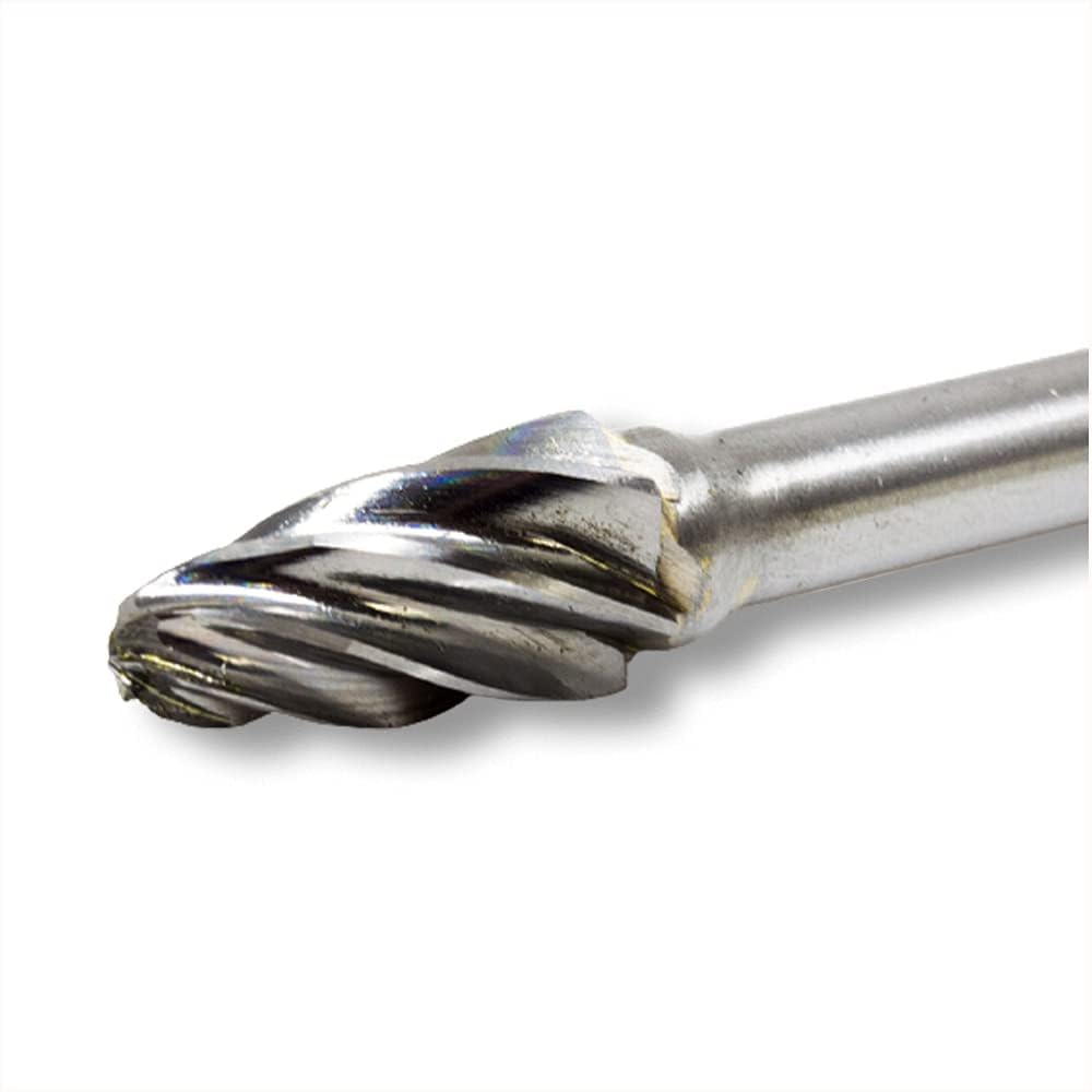 Benchmark Abrasives Tree Shape - Radius Premium Tungsten Carbide Burr with 1/4 Inch Shank Aluminum Cut Rotary Tool Head Diameter 1/2 Inch Die Grinder Drill Bit (SF-3NF)