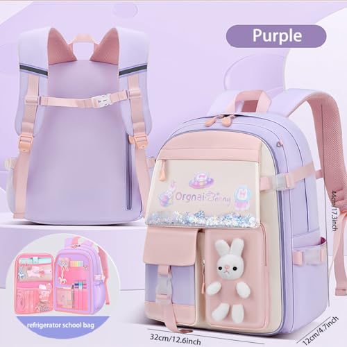 youcoscos Girls Backpack With Lunch Box,Cute Kawaii Schoolbag Bunny Bookbag by youcoscos - Used condition - Image 7