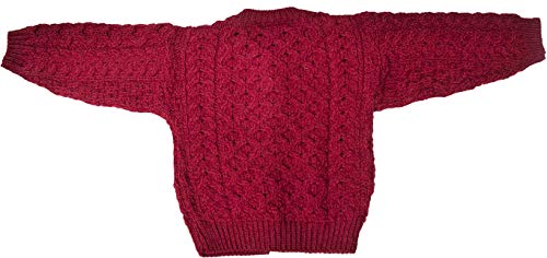100% Irish Merino Wool Little Girls Aran Sweater With Front Button 3-5 Years #TOP5