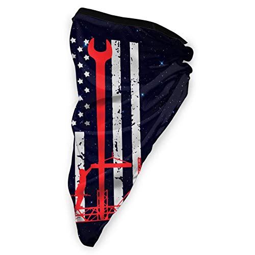Ironworker America Flag Men Women Neck Gaiters Magic Scarf Adult Wrist Brace for Gardening