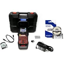 LABELWORKS Epson Sturdy Label Pro Bundle - LW-PX700PCD Industrial Label Maker Kit and 18MM Black on White Industrial Nylon Tape