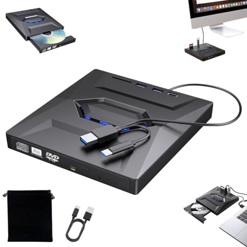 Lector y Grabadora Retro USB C 3.0 CD DVD Portable miniatura 1
