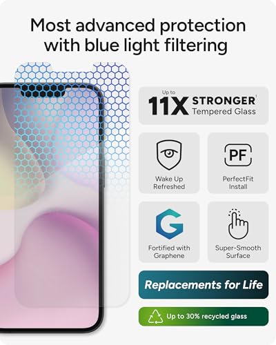 Image of ZAGG XTR5 Screen Protector for iPhone 17e / 16e / 14 /13 / 13 Pro - Glass, Blue Light Protection, 11X Stronger, Eyesafe CPF60 Tech, Anti-reflective Tech, Touch Sensitive Tempered Glass, Easy To Install