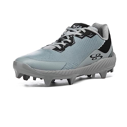 Boombah Men's Impulse PureKnit Molded Cleat Gray/Black - Size 4.5