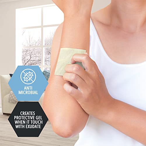 MED PRIDE Antimicrobial Calcium Alginate Wound Dressing Pads, Non-Stick, Highly Absorbent, Sterile, Pain- Removal, 10-Pack (4'' x 4'')