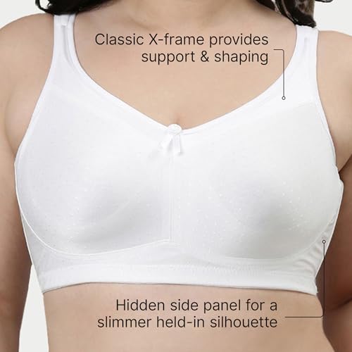Image of Enamor Hidden X-Frame and Smoothening Women's Full Support Everyday Bra - Jiggle Control, Non Padded, Wirefree, Full Coverage - FB12 (Available in Plus Sizes)