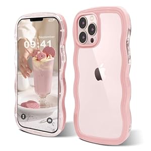 ORDA Case for iPhone 14 Pro Max Case,Cute Wave Frame Curly Shape for iPhone 14 Pro Max Phone Case Shockproof Hard PC Phone Cover for Women and Girls Compatible iPhone 14 Pro Max 6.7″ Pink
