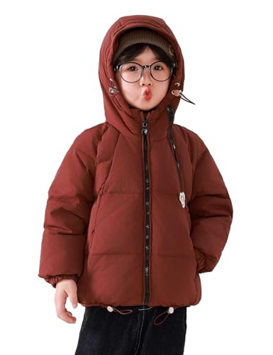 Boys Down Coat Kids Hooded Padded Jacket Toddler Outdoor Heavyweight Warm Outerwear
