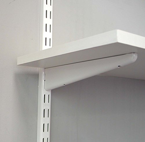 Knape & Vogt John Sterling Dual Trak Adjustable Wood Shelf Bracket, 1-Inch, Warm White, 0122-11WT, 11 Inch - Thumbnail 3