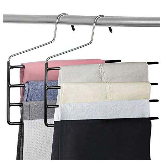 Pants Hanger Multi-Layer Jeans Trouser Hanger Closet Stainless Steel Rack Space Saver for Tie Scarf Shock Jeans Towel Clothes(3 Pack )