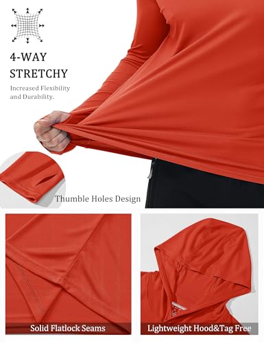 Image of MAGCOMSEN Men's Hooded UPF 50+ Sun Protection T Shirts Long Sleeve Athletic Fishing Shirts Rash Guards
