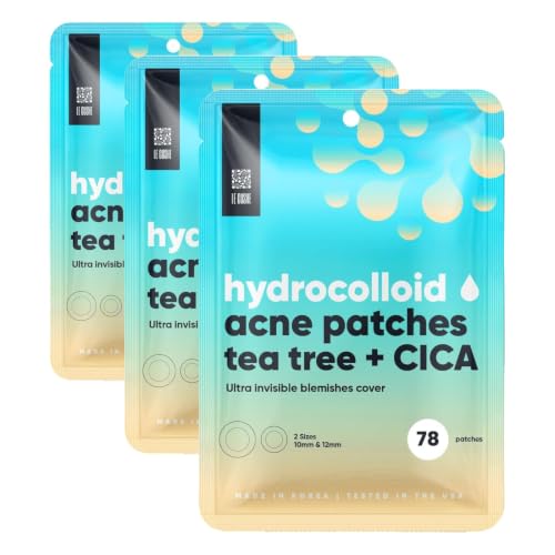 Image of LE GUSHE Korean Pimple Patches for Face (78 Dots) - Hydrocolloid Acne Patches with Tea Tree Oil - Invisible Zit Stickers - Dermatologist Tested - Korean Skin Care (Pack of 3)