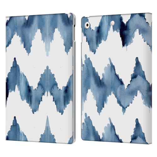 Housse iPad 10.2 Mai Autumn Ikat Peintures en cuir pour travailler au bureau ou au café