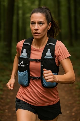 Gilet d'hydratation trail running léger à 8 poches pour marathon