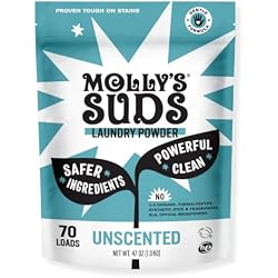 Molly's Suds Original Laundry Detergent Powder | Clean Laundry Detergent Powder for Sensitive Skin | Simple, Effective Ingredients, Stain Fighting | 70 Loads (Unscented)