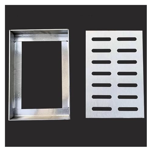 JINMLBO Stainless Steel Manhole Cover and Frame, Recessed Metal Sewage Cover with Base, Drainage Ditch Cover for Indoor Outdoor Yard Sidewalk Pavement(30x30x3cm)