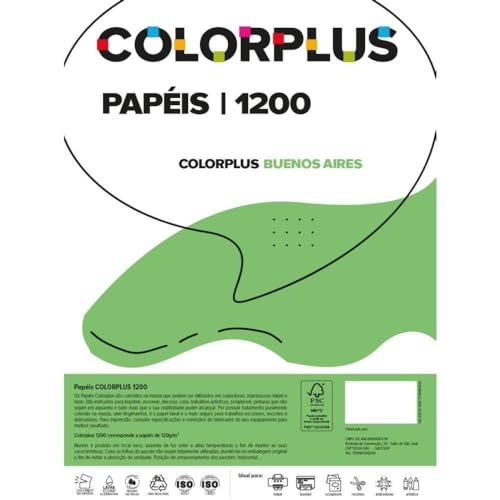 Papel Cartolina, Blendpaper, Dupla Face, Color Plus, 48X66Cm, 120G, Verde, Pacote Com 10 Folhas