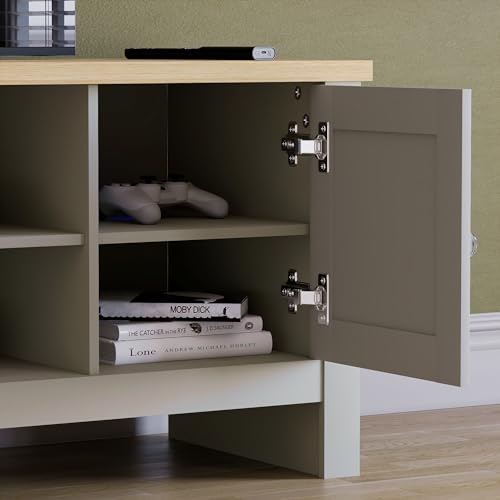 Vida Designs Arlington 2 Door TV Unit, Engineered Wood, Grey & Oak, H 49 x W 128 x D 39 cm - 3