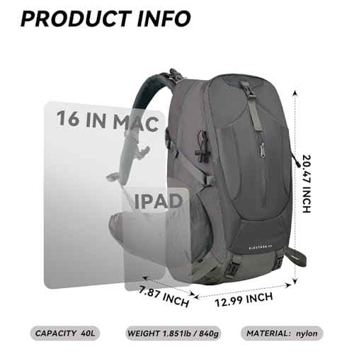 SUMSEEK 40L Large Capacity Hiking Backpack Lightweight Waterproof and Durable Backpack for Travel Camping Outdoor