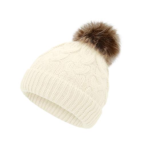 Baby Girl Hat Baby Beanie Knit Toddler Winter Hats For Girls Boys Warm Infant Cap With Pom Pom Newborn White One Size #TOP8