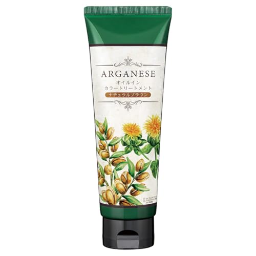 【 LDKベストバイ 受賞！】 アルガネーゼ オイルインカラートリートメント 180g ブラシ付き ダークブラウン ナチュラルブラウン 白髪を染めるトリートメント 白髪を一度で濃深染め (ナチュラルブラウン, 1個)のサムネイル