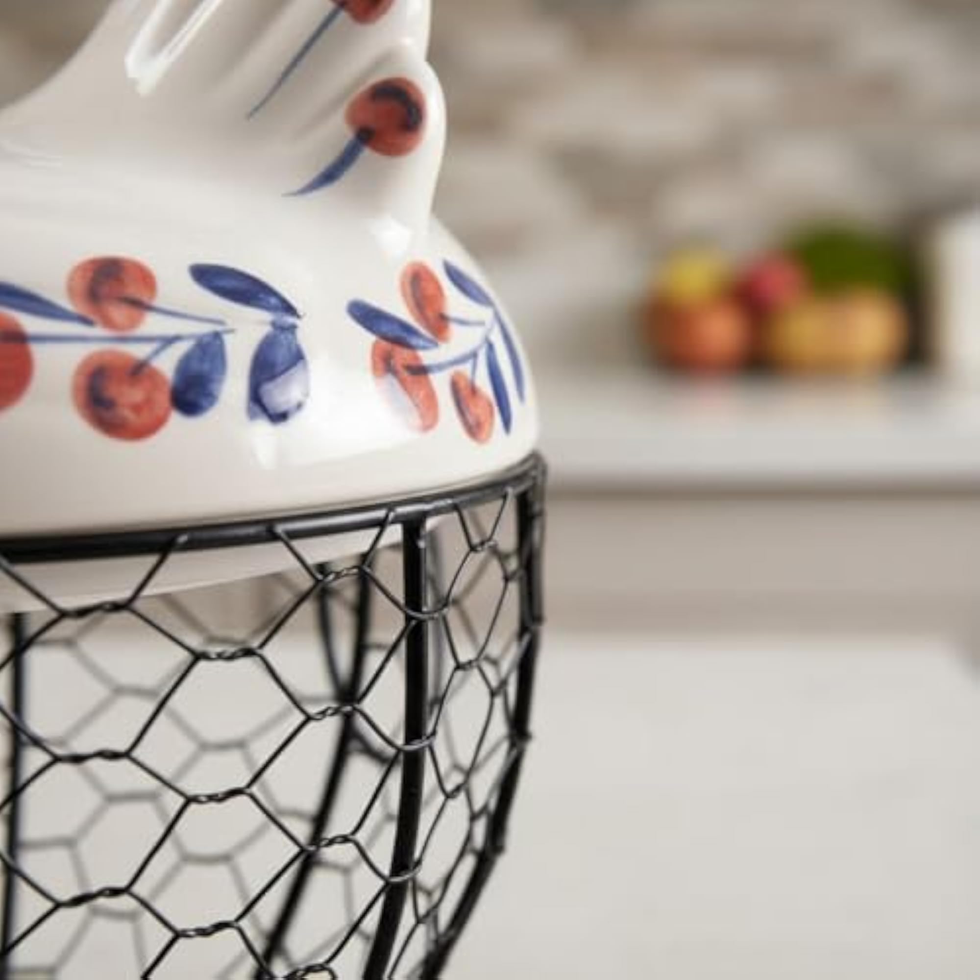 Multi-Purpose Ceramic Chicken Basket Holder