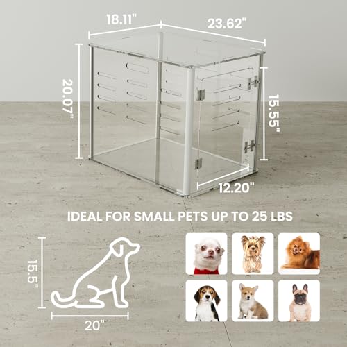 Sumerflos Mobiliário de acrílico para cães – mesa de canto transparente para a maioria dos cães pequ