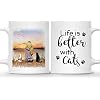 Gossby Personalized Custom Mug (2 Cats) Life Is Better With Cats Cat Lover Mug, Funny Cat Cup, Cat Decor, Cat Gifts, Cat Lady