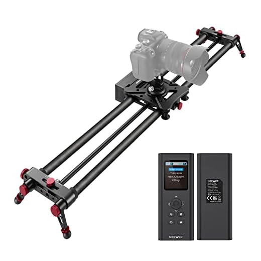 Neewer 39.4”/100cm Motorized Camera Slider, 2.4G Wireless Control Carbon Fiber Dolly Rail Slider, Support Video Mode, Time-Lapse Photography, Horizontal,Tracking and 120° Panoramic Shooting (VS-100WC)
