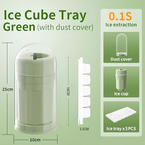 Bandeja para cubitos de hielo con tapa, 5 piezas, silicona verde miniatura 4