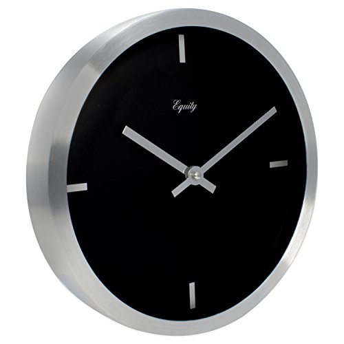 Equity 20776 10" Brushed Aluminum Analog Clock #TOP2