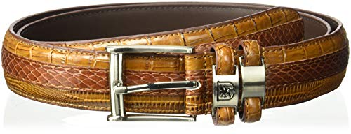 Stacy Adams Men's 32mm Genuine Leather Lizard Skin Print Belt With Buckle
