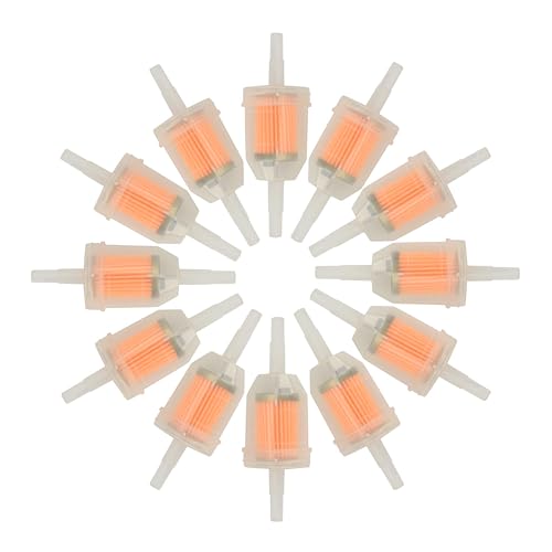 Cocomocart 10Pcs 1/4 Inch X 5/16 Inch Gas Inline Fuel Filters With Magnet+5 Feet/1.5M 1/4" Id Fuel Line+20Pcs 2/5" Id Hose Clamps For Kawasaki Kohler Briggs & Stratton Small Engine #TOP1