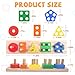 Montessori Toys for 1 2 3 Year Old - Wooden Baby Stacking Toys Sensory Educational Shape Sorter Color Sorting Toy for Toddlers 1-3, Christmas Stocking Stuffers Birthday Gifts for Baby Girls Boys Kids