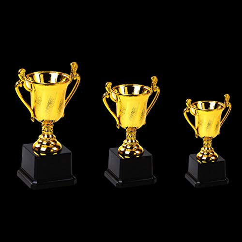 Mini troféus de ouro Amosfun com estátuas de troféu de base preta, reconhecimento para festas, celeb