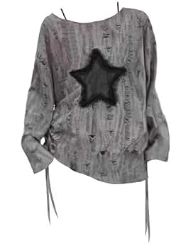 トップス unknown numbers print l/s y2k grunge Elippeo Women Y2K Aesthetic Graphic Print O Neck Long Sleeve