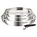 Tefal Ingenio Emotion, Batterie de cuisine, Acier inoxydable, Poêles 22/24/28cm, Poignée amovible, Design empilable, Induction, L8968445
