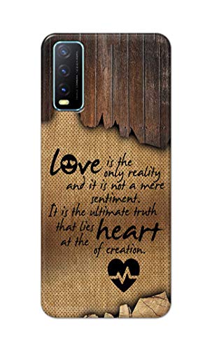 Image of PRINTFIDAA Love is The Only Reality and It is Not Mere Sentiment Printed Designer Hard Case for Vivo Y20 / Vivo Y20i / Y20s / Y20G / Vivo Y12s / Y20S (G) Back Cover -(e) RPM1010