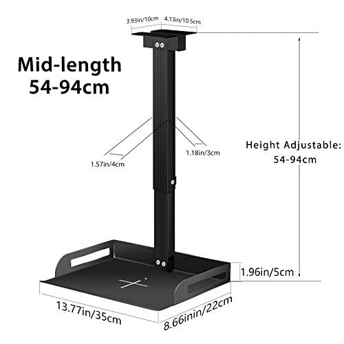 Drsn Universal Ceiling Projector Tray, Black, 13.8 in x 8.7 in, Holds 20 lbs - Thumbnail 2