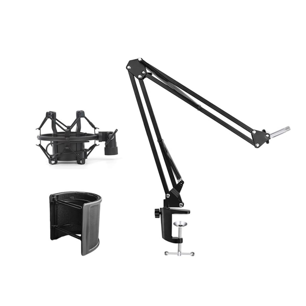 Bras de microphone réglable en métal pour enregistrement et diffusion
