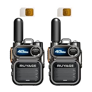Ruyage X40 Global Walkie Talkies 5000 Mile Long Range Poc radios, 4G LTE Unlimited Range Nationwide PTT Two Way Radios for Family, Logistics, Company, Construction Site with Sim Card (2pcs)