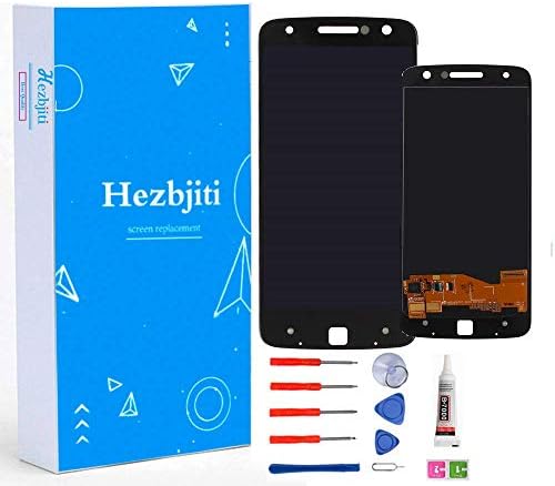 Hezbjiti LCD Display Touch Screen Replacement Digitizer Glass Assembly Compatible for Motorola Moto Z Droid XLTE XT1650 XT1650-01 XT1650-03 XT1650-05 5.5" with Tools and Adhensive (Black)