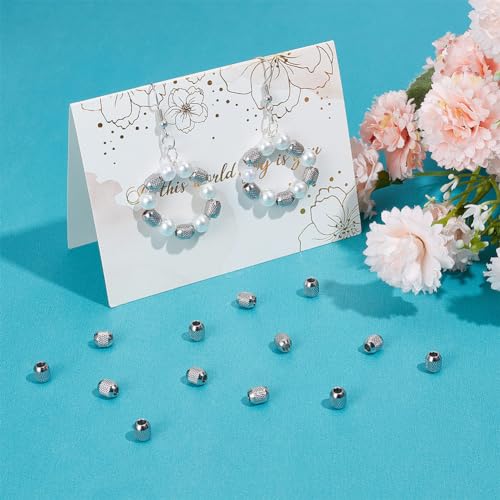 UNICRAFTALE About 30 Pcs Barrel Beads Stainless Steel Beads 6x5mm Spacer Beads Textured Beads Loose Beads Column Beads Metal Beads Smooth Beads Finding for DIY Jewelry Making - Image 2