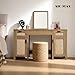 SICOTAS Rattan Vanity Home Office Desk - 52