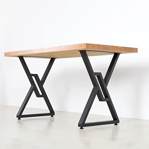 Sss Furniture Metal Table Legs 2 Pack Heavy Duty Furniture Legs 28”Height 20”Wide Rustic Decory Square Tube Iron Desk Legs Office Table Legs Industrial Country Style Metal Dining Legs #TOP5