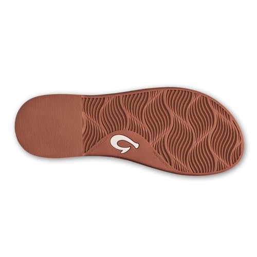 OLUKAI Tiare Women's Beach Sandals, Premium Leather & Stylish Design, All-Day Comfort & Support, Fox/Fox, 93