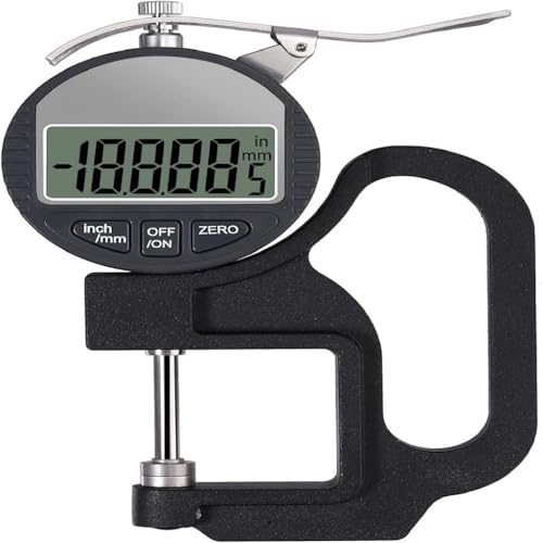 Image of Digital Thickness Gauge 0-12.7mm / 0.5 Inch Electronic Micrometer with Large LCD Display, 0.001mm High Precision, Inch /Metric Conversion (0.001 MM 0 to 12.7mm)