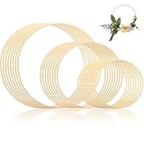 Okllen 24 Pack Bamboo Floral Hoop, 6/8/10 Inch Macrame Rings Supplies Wreath Craft Hoops for DIY Dream Catcher Rings, Wedding Wreath Decor, Wall Hanging Craft, 3 Sizes